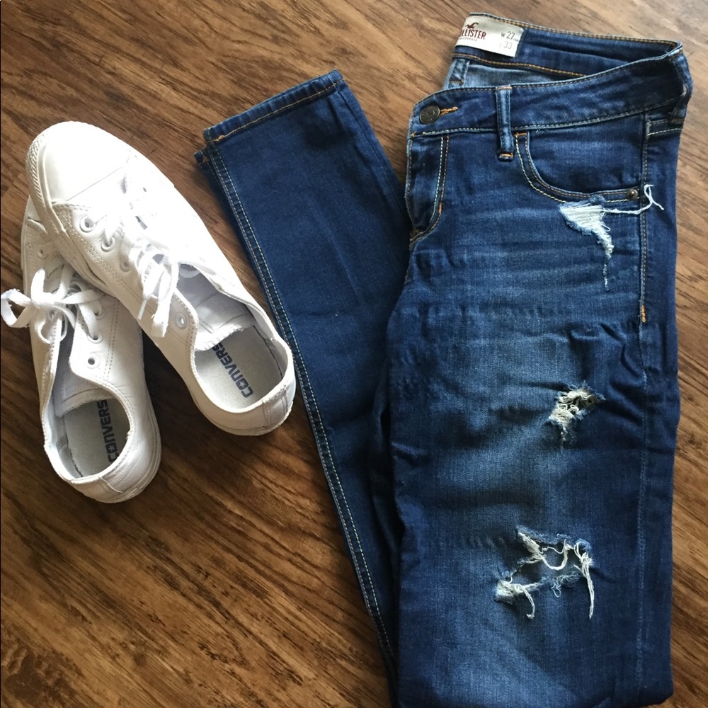 HOLLISTER Distressed Skinny Jeans Size 5L